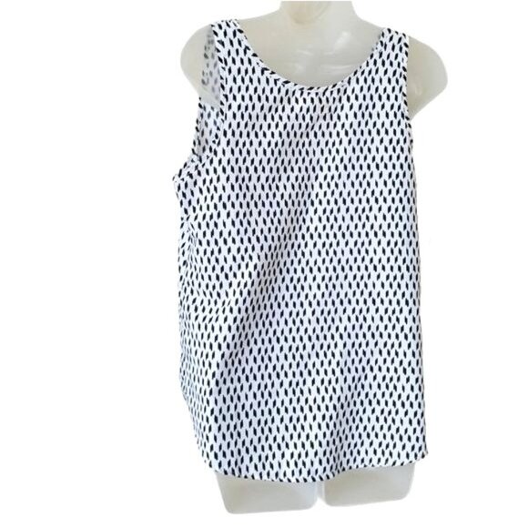 FADED GLORY Womens Tank Top Medium Black‎ White Sheer Round Hem Casual Layer - Picture 2 of 9